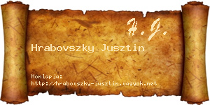 Hrabovszky Jusztin névjegykártya