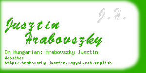 jusztin hrabovszky business card